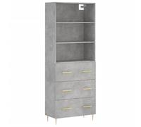 (concrete grey, 3 drawers) vidaXL Highboard Sideboard Cupboard Side Cabinet Grey Sonoma Engineered Wood