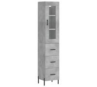 (concrete grey, 3 drawers) vidaXL Highboard Sideboard Tall Storage Cabinet Side Cabinet Engineered Wood