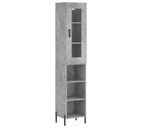 vidaXL Highboard Concrete Grey 34.5x34x180 cm Engineered Wood, Grey
