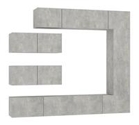 (Concrete grey, 30.5 x 30 x 110 cm (L x W x H)) vidaXL TV Cabinet Set 4 Piece Engineered Wood Indoor Media Unit Multi Colours