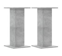 vidaXL Speaker Stands 2 pcs, Speaker Floor Stand for Home, Bookshelf Speaker for Studio Monitor, Loudspeaker Stand, Concrete Grey Engineered Wood