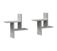 Vidaxl Wall Shelves 2 Pcs Concrete Grey 38X12X38 Cm Engineered Wood
