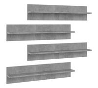 (concrete grey, 4 pcs) vidaXL 4x Wall Shelf White Engineered Wood Wall-Mounted Hanging Floating Shelf