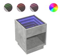 (concrete grey, 40 x 40 x 50 cm) vidaXL Bedside Table with Infinity LED Nightstand Bed Side Table Smoked Oak