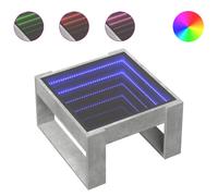 (concrete grey, 50 x 53 x 30 cm) vidaXL Coffee Table with Infinity LED Hallway Tea End Table Side Table Black