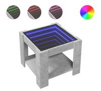 (concrete grey, 53 x 53 x 45 cm) vidaXL Coffee Table with LED Hallway Tea End Table Side Table Engineered Wood