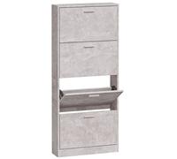 (Concrete grey, 59 x 17 x 150 cm (W x D x H)) New Wood Shoe Cabinet 5Drawer Organiser Furniture Multi Colours Multi Sizes