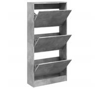 (concrete grey, 60 x 21 x 125.5 cm) vidaXL Shoe Cabinet with 4 Flip-Drawers Shoe Storage Shelf Shoe Rack Cupboard