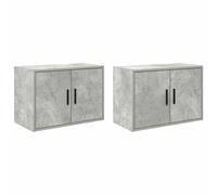 vidaXL Garage Wall Cabinets 2 pcs Concrete Grey Engineered Wood