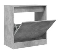 (concrete grey, 60 x 34 x 63.5 cm) vidaXL Shoe Cabinet with 4 Flip-Drawers Shoe Storage Shelf Shoe Rack Cupboard