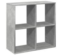 Bookcase Concrete Grey 69.5x29x69.5 cm Engineered Wood 4-Cube Room Divider Shelf