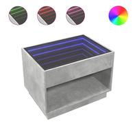 vidaXL Coffee Table with Infinity LED Concrete Grey 70x50x50 cm