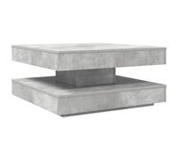 Coffee Table 360° Rotating Concrete Grey 70x70x34.5cm Engineered Wood with Shelf