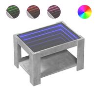 (concrete grey, 73 x 53 x 45 cm) vidaXL Coffee Table with LED Hallway Tea End Table Side Table Engineered Wood