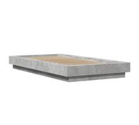 (concrete grey, 75 x 190 cm) vidaXL Bed Frame and LED Lights Bed Base Mattress Foundation Engineered Wood