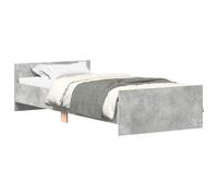 (concrete grey, 75 x 190 cm) vidaXL Bed Frame with Headboard and Footboard Mattress Foundation Bed Base