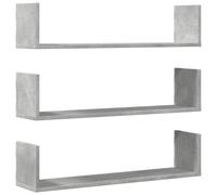 vidaXL Wall Shelves 3 pcs Concrete Grey 80x18x18 cm Engineered Wood