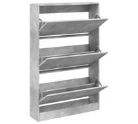 (concrete grey, 80 x 21 x 125.5 cm) vidaXL Shoe Cabinet with 4 Flip-Drawers Shoe Storage Shelf Shoe Rack Cupboard