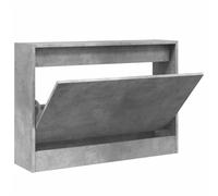 Shoe Cabinet Engineered Wood Concrete Grey 80x21x57 cm Slim Storage Unit