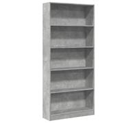 (concrete grey, 80 x 24 x 176 cm) vidaXL Book Cabinet Display Rack Bookshelf Storage Shelf Rack Engineered Wood