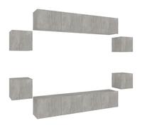 (Concrete grey, 80 x 30 x 30 cm (W x D x H)) vidaXL TV Cabinet Set Engineered Wood Furniture Multi Colours/Sizes 8/10 Piece