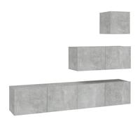 (Concrete grey, 80 x 30 x 30 cm (W x D x H)) vidaXL TV Cabinet Set Engineered Wood Media TV Console Multi Colours 1/4 Piece