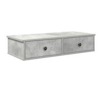 vidaXL Wall Shelf with Drawers Concrete Grey 80x31x17 cm Engineered Wood
