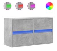 vidaXL TV Wall Cabinet with LED Lights Concrete Grey 80x31x45 cm