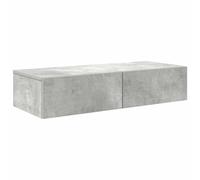 vidaXL Wall Shelf with Drawers Concrete Grey 80x33x17 cm Engineered Wood