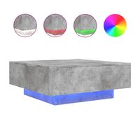 vidaXL Coffee Table with LED Lights Concrete Grey 80x80x31 cm, Grey
