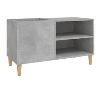 vidaXL Engineered Wood Record Cabinet - Concrete Grey Finish - Spacious Vinyl Records Storage - Versatile Office and Study Use - Modern Design with Wooden Feet