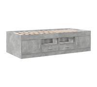Daybed with Drawers Engineered Wood Concrete Grey 90x190 cm Sleigh Sofa Storage