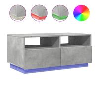 (concrete grey, 90 x 49 x 40 cm) vidaXL Coffee Table with LED Lights Hallway Accent End Table Side Sofa Table