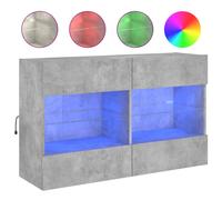 (concrete grey, 98.5 x 30 x 60.5 cm/ 1 pcs) vidaXL TV Wall Cabinets with LED Lights TV Wall Unit Storage Floating TV Unit