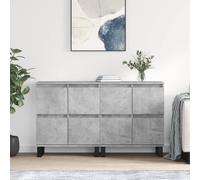 Concrete Grey Engineered Wood Sideboards 2 Pcs 120x35x70cm Storage Cabinet Pair
