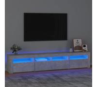 Vidaxl Tv Cabinet With Led Lights Concrete Grey 210X35X40 Cm