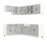 vidaXL 11 Piece Kitchen Cabinet Set Kalmar Concrete Grey Engineered Wood