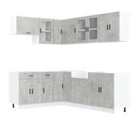 vidaXL 11 Piece Kitchen Cabinet Set Porto Concrete Grey Engineered Wood