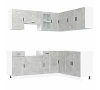 vidaXL 11 Piece Kitchen Cabinet Set Porto Concrete Grey Engineered Wood