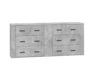 (concrete grey) vidaXL 2x Sideboards Engineered Wood Cupboard Storage Cabinet Multi Colours