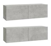 (concrete grey) vidaXL 2x Wall TV Cabinets Media Cabinet Sideboard TV Stand Engineered Wood