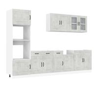 (concrete grey) vidaXL 7 Piece Kitchen Cabinet Set Kalmar Grey Sonoma Engineered Wood
