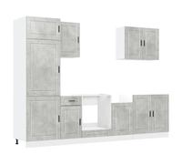 vidaXL 7 Piece Kitchen Cabinet Set Porto Concrete Grey Engineered Wood