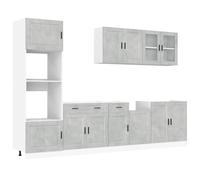 (concrete grey) vidaXL 7 Piece Kitchen Cabinet Set Kalmar Sonoma Oak Engineered Wood