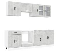 vidaXL 8 Piece Kitchen Cabinet Set Lucca Concrete Grey Engineered Wood, Grey