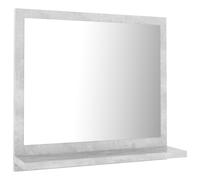 vidaXL Bathroom Mirror Engineered Wood - Concrete Grey Modern Wall Mirror with Shelf for Toiletries, Acrylic Finish, Easy Clean
