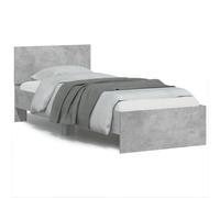 (concrete grey) vidaXL Bed Frame with Headboard Bedroom Bed Base Mattress Foundation Bedstead