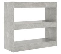 vidaXL Book Cabinet/Room Divider Concrete Grey 80x30x72 cm