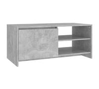 Coffee table Concrete grey engineered wood 102x50x45 cm with shelves+storage eco