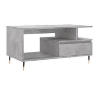 Coffee Table Concrete Grey Engineered Wood 90x49x45 cm 3-Storage Modern Drawer
